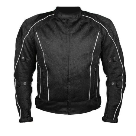Ligamar Black Summer Mesh Motorcycle Jacket – Breathable Riding Gear
