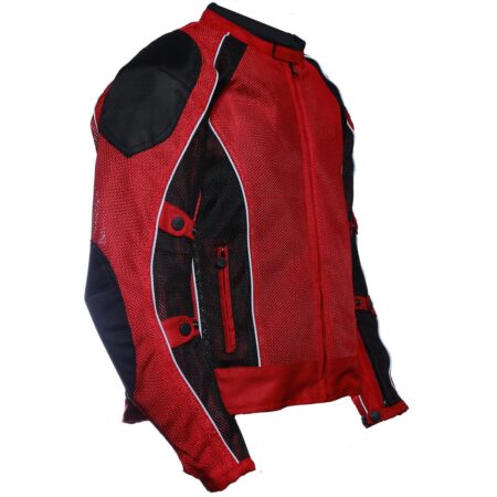 Ligamar Red Summer Mesh Motorcycle Jacket – Breathable Riding Jacket