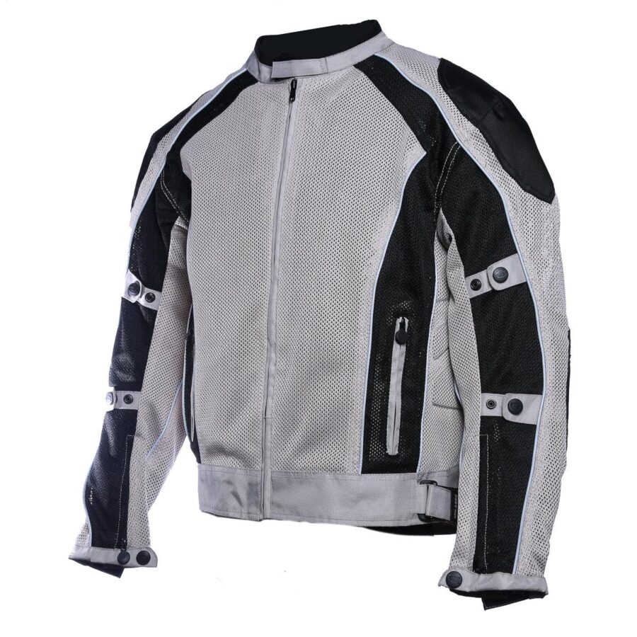 Ligamar Silver Summer Mesh Motorcycle Jacket – Lightweight Riding Gear - Image 3